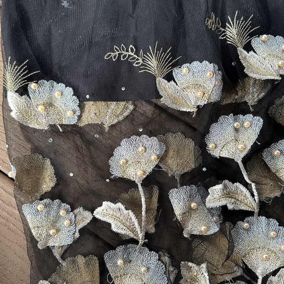 Metiso small Elegant Black Floral Dress - Picture 6 of 8